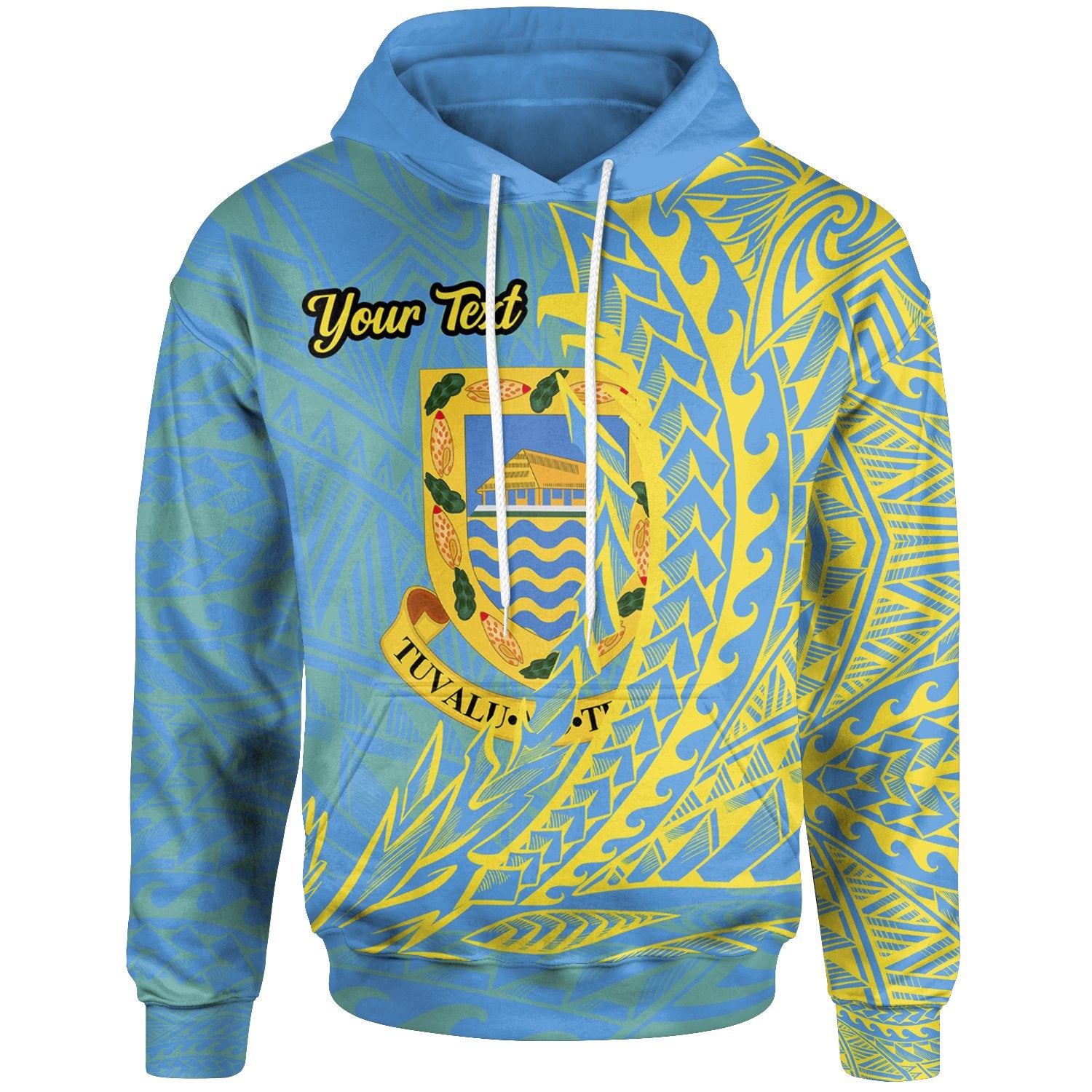 Tuvalu Hoodie Custom Wings Style Unisex Blue - Polynesian Pride