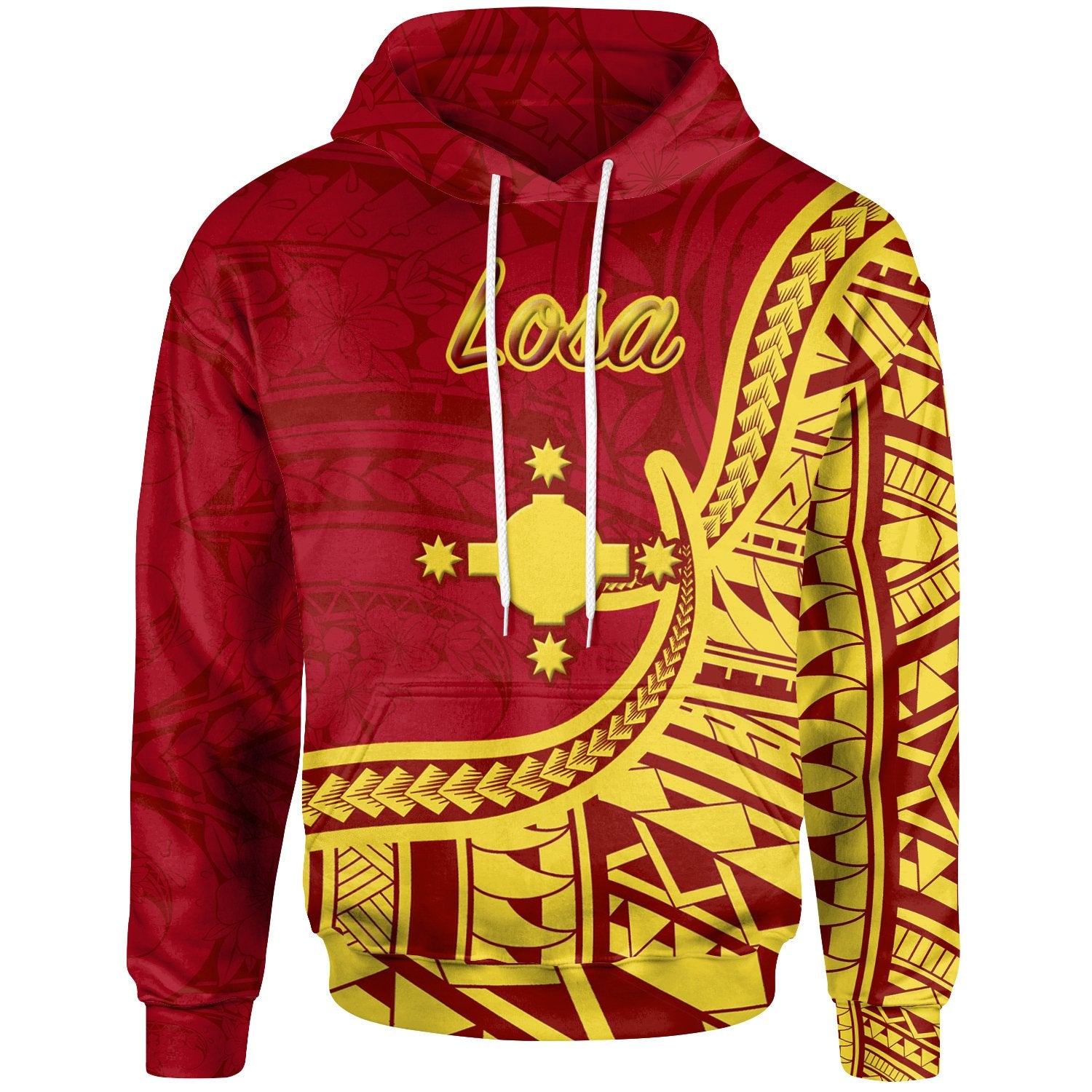 Rotuma Hoodie Losa Flag Rotuma Unisex Red - Polynesian Pride