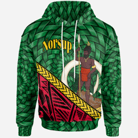 Vanuatu Hoodie Norsup Polynesian Patterns With Bamboo Unisex Green - Polynesian Pride