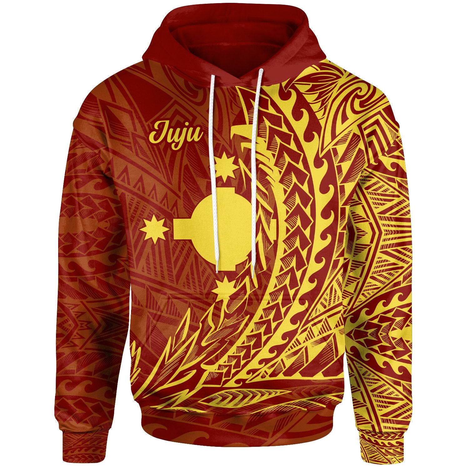 Rotuma Hoodie Juju Wings Style Unisex Red - Polynesian Pride