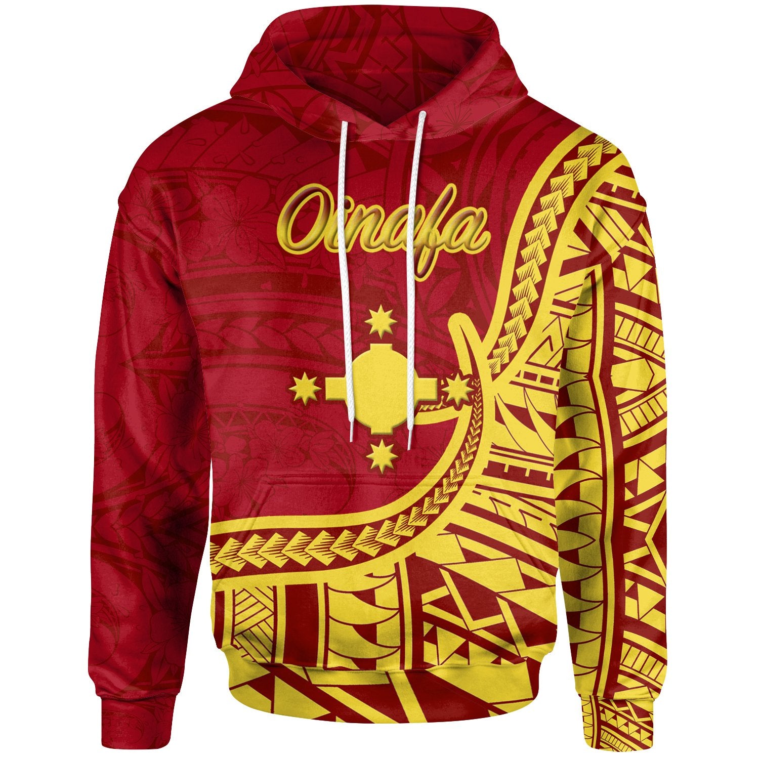 Rotuma Hoodie Oinafa Flag Rotuma Unisex Red - Polynesian Pride