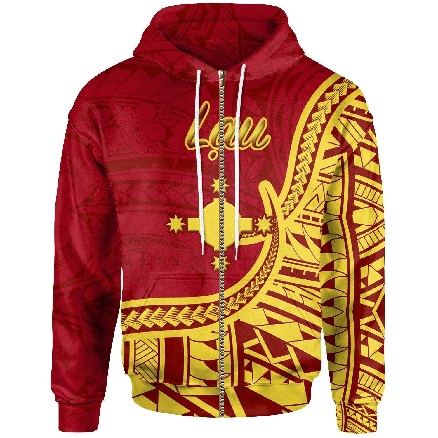 Rotuma Hoodie Lau Flag Rotuma Unisex Red - Polynesian Pride