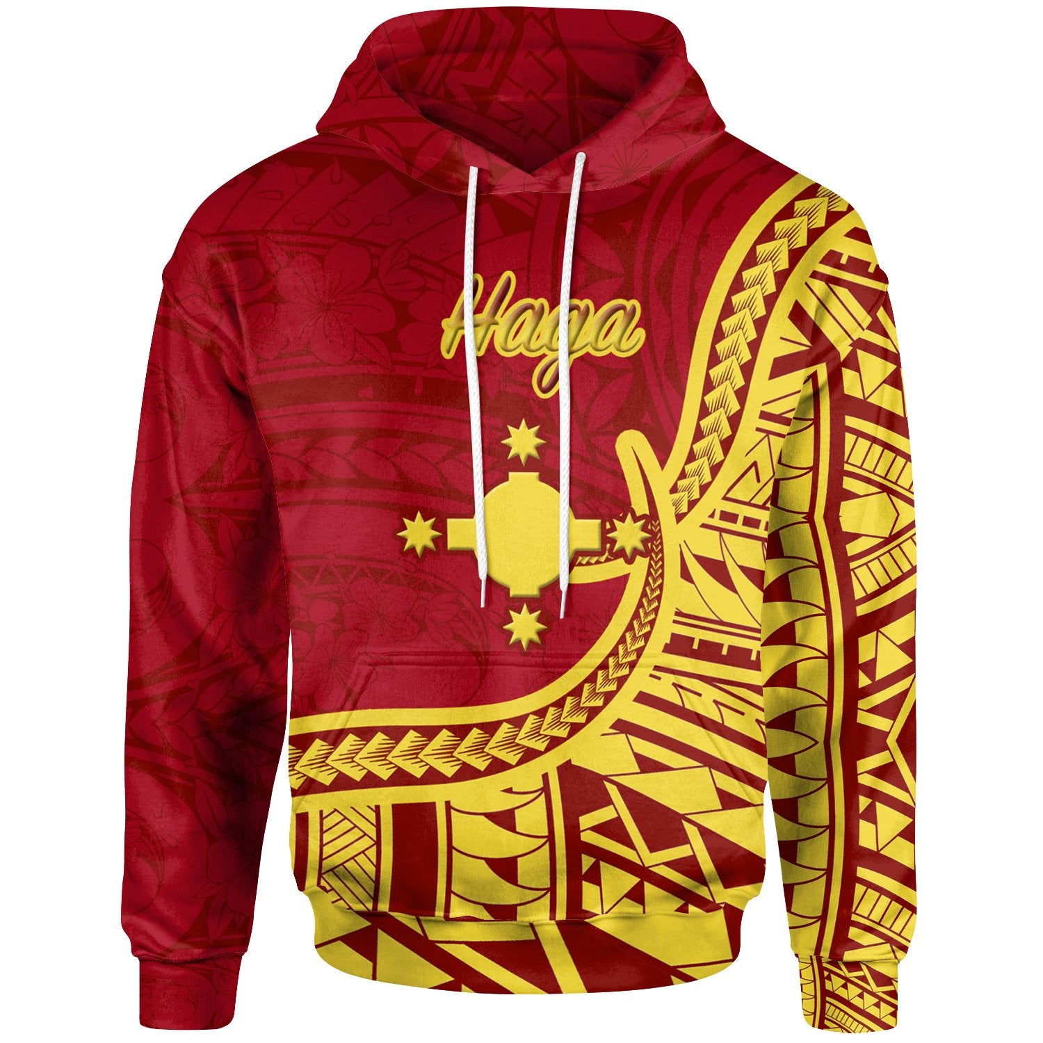 Rotuma Hoodie Haga Flag Rotuma Unisex Red - Polynesian Pride