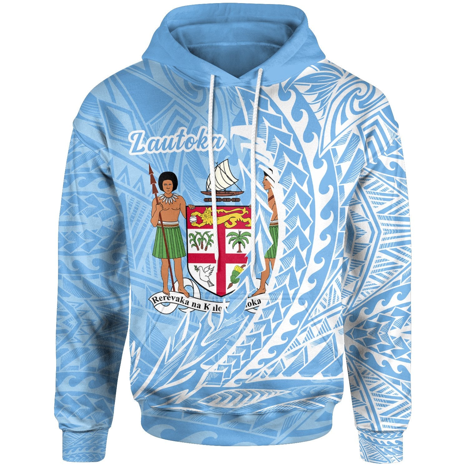 Fiji Hoodie Lautoka Wings Style Unisex Blue - Polynesian Pride