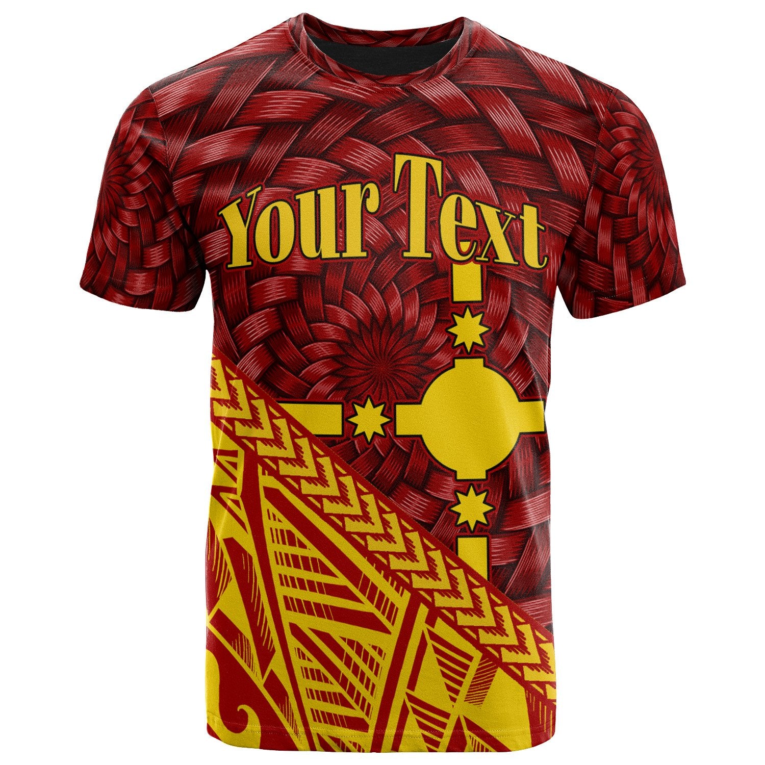 Rotuma T Shirt Custom Tapa Patterns With Bamboo Unisex Red - Polynesian Pride