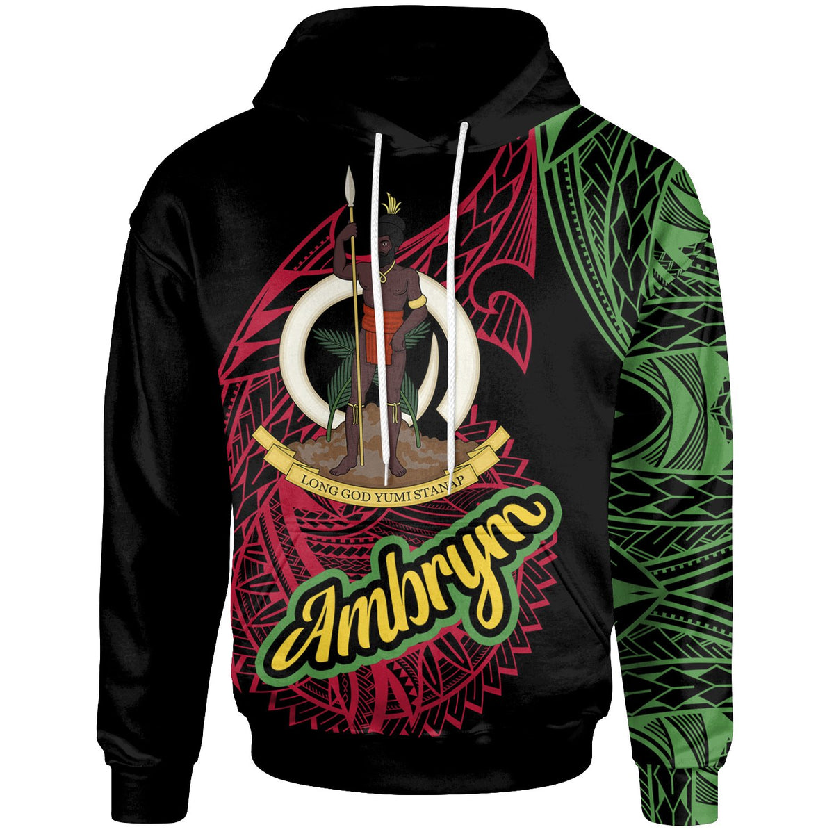 Vanuatu Hoodie mbrym Seal of Vanuatu Special Style Unisex Black - Polynesian Pride