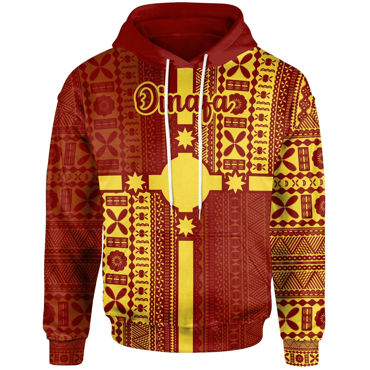 Rotuma Hoodie Oinafa Rotuma Flag Style Unisex Red - Polynesian Pride