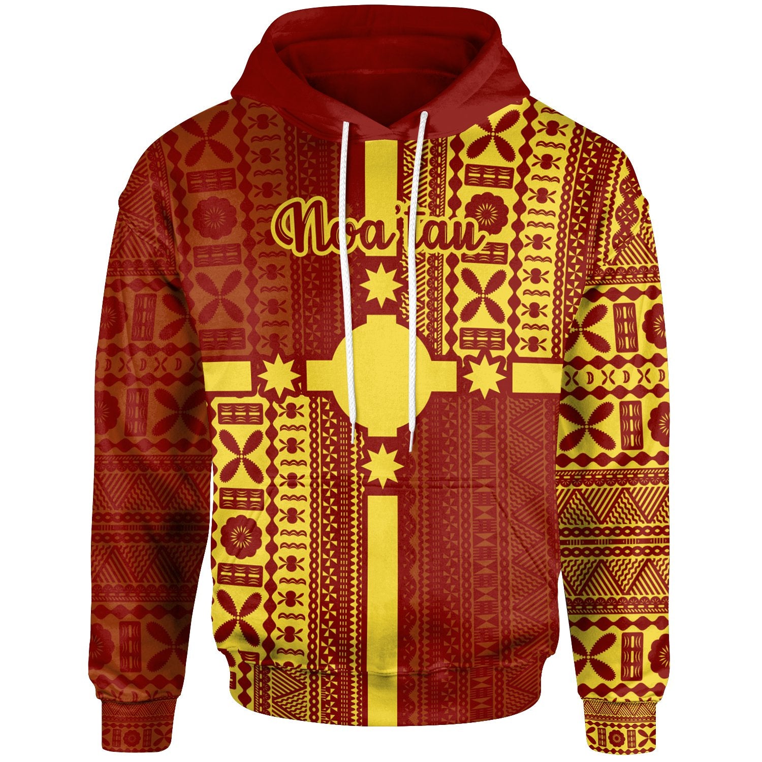 Rotuma Hoodie Noatau Rotuma Flag Style Unisex Red - Polynesian Pride