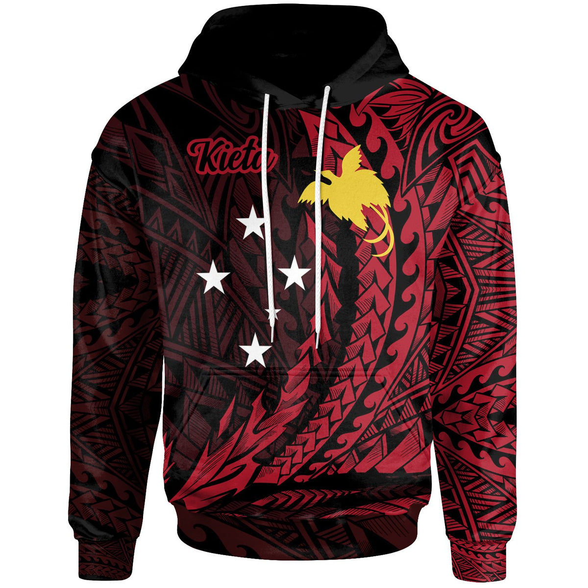 Papua New Guinea Hoodie Kieta Wings Style Unisex Black - Polynesian Pride