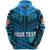 Custom Fiji Rugby Zip Hoodie Coconut Sporty Vibes Blue Unisex Blue - Polynesian Pride