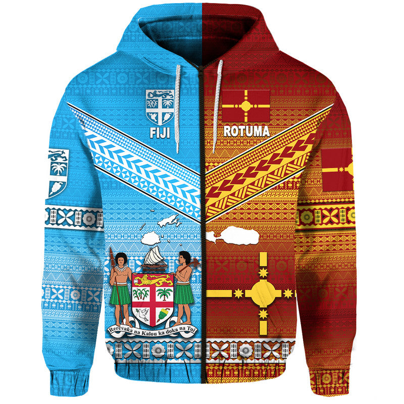 Custom Fiji Rotuma Hoodie Tapa Pattern Together LT8 - Polynesian Pride
