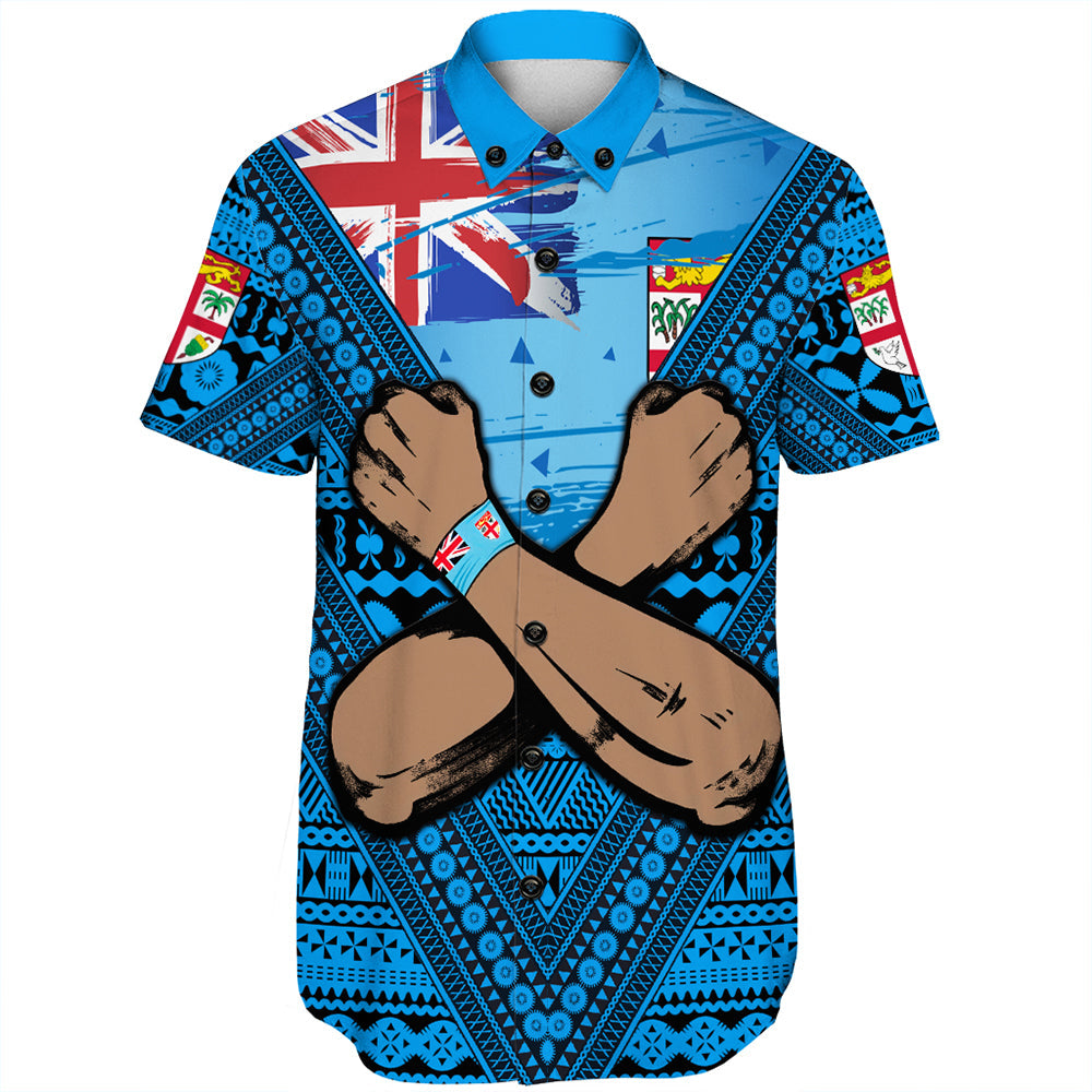 Fiji Bula Flag Short Sleeve Shirt LT10 - Polynesian Pride