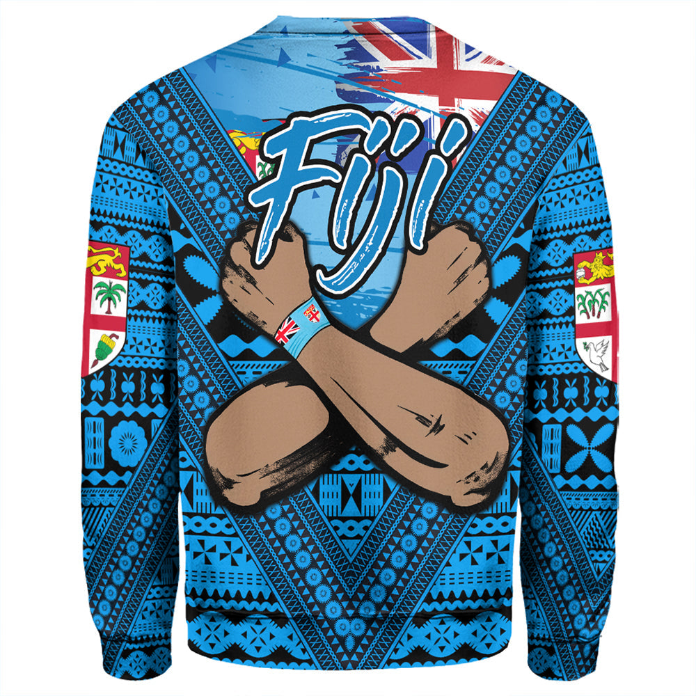 Fiji Bula Flag Sweatshirt LT10 - Polynesian Pride