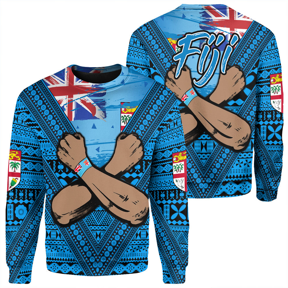 Fiji Bula Flag Sweatshirt LT10 - Polynesian Pride