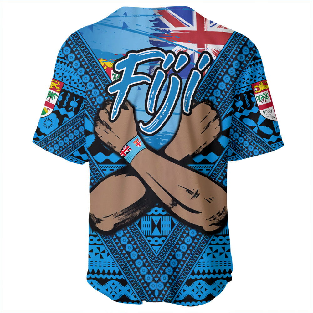 Fiji Bula Flag Baseball Jersey LT10 - Polynesian Pride