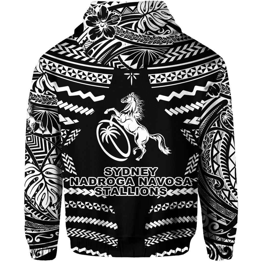 Fiji Rugby Hoodie Sydney Nadroga Navosa Stallions Creative Style Black LT8 - Polynesian Pride