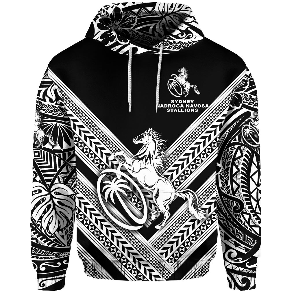 Fiji Rugby Hoodie Sydney Nadroga Navosa Stallions Creative Style Black LT8 - Polynesian Pride