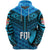 Fiji Rugby Hoodie Coconut Sporty Vibes Blue Unisex Blue - Polynesian Pride