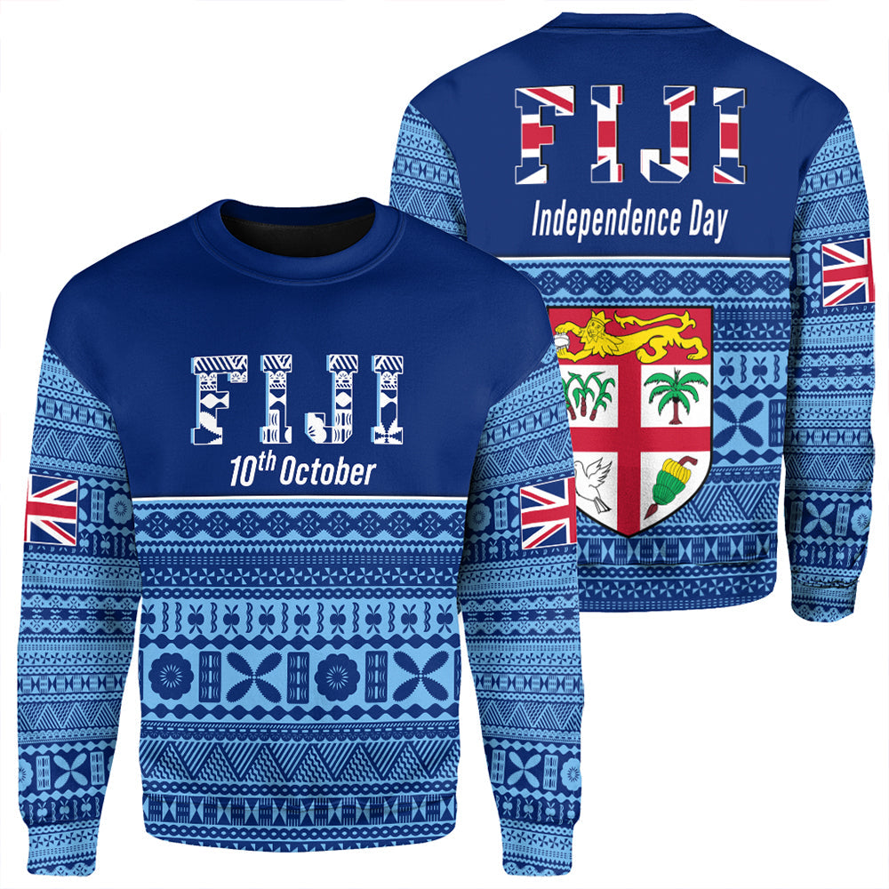 Fiji Independence Day Sweatshirt LT10 Unisex Blue - Polynesian Pride
