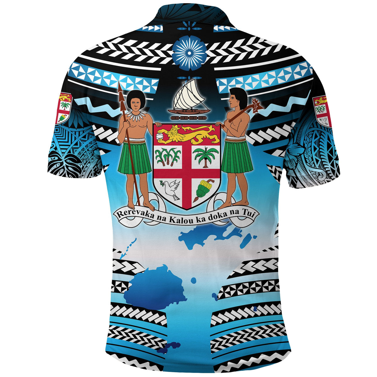 Fiji Rugby Polo Shirt Map Creative Style - Polynesian Pride