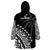 Fiji Rugby Fijian Cibi Dance Tapa Pattern Black Wearable Blanket Hoodie LT14 - Polynesian Pride