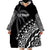 Fiji Rugby Fijian Cibi Dance Tapa Pattern Black Wearable Blanket Hoodie LT14 - Polynesian Pride