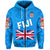 Custom Fiji Day Zip Hoodie Flag Vibes LT8 - Polynesian Pride