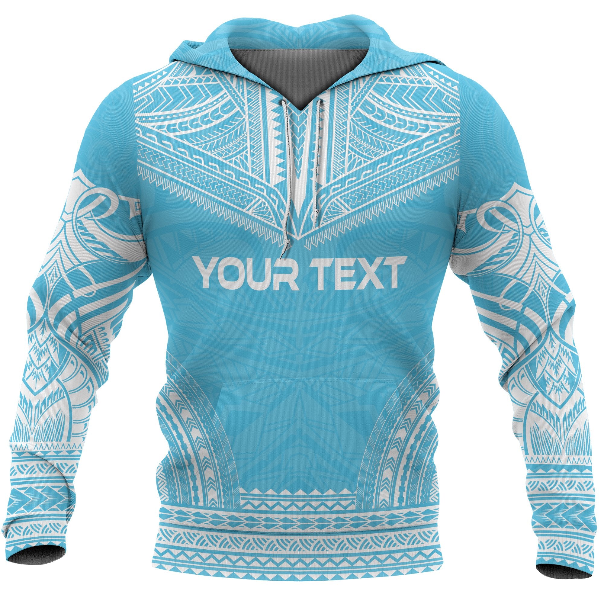 Fiji Custom Hoodie Polynesian Chief Unisex Blue - Polynesian Pride