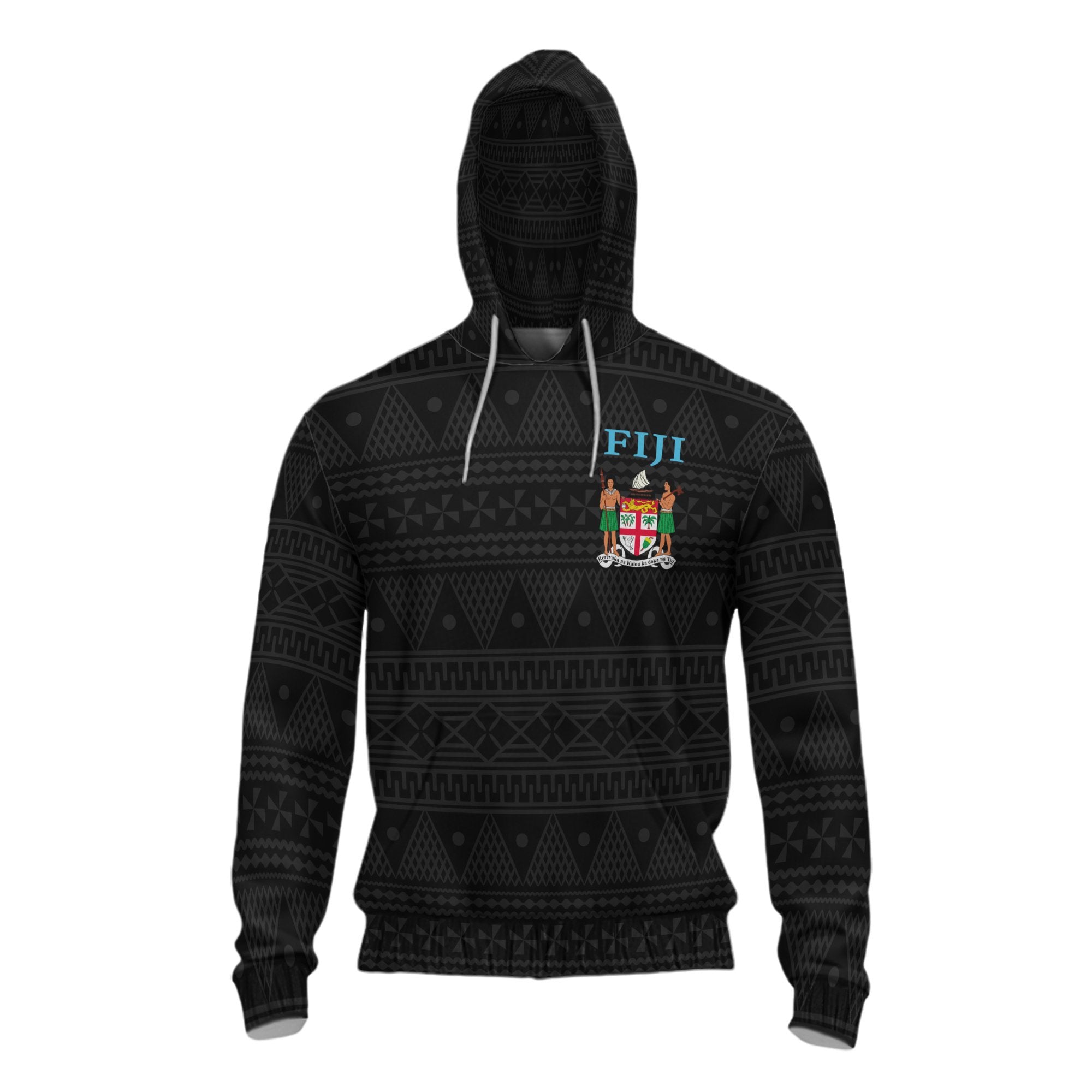 Polynesian All Over Print Hoodie Fiji In Me Unisex Black - Polynesian Pride