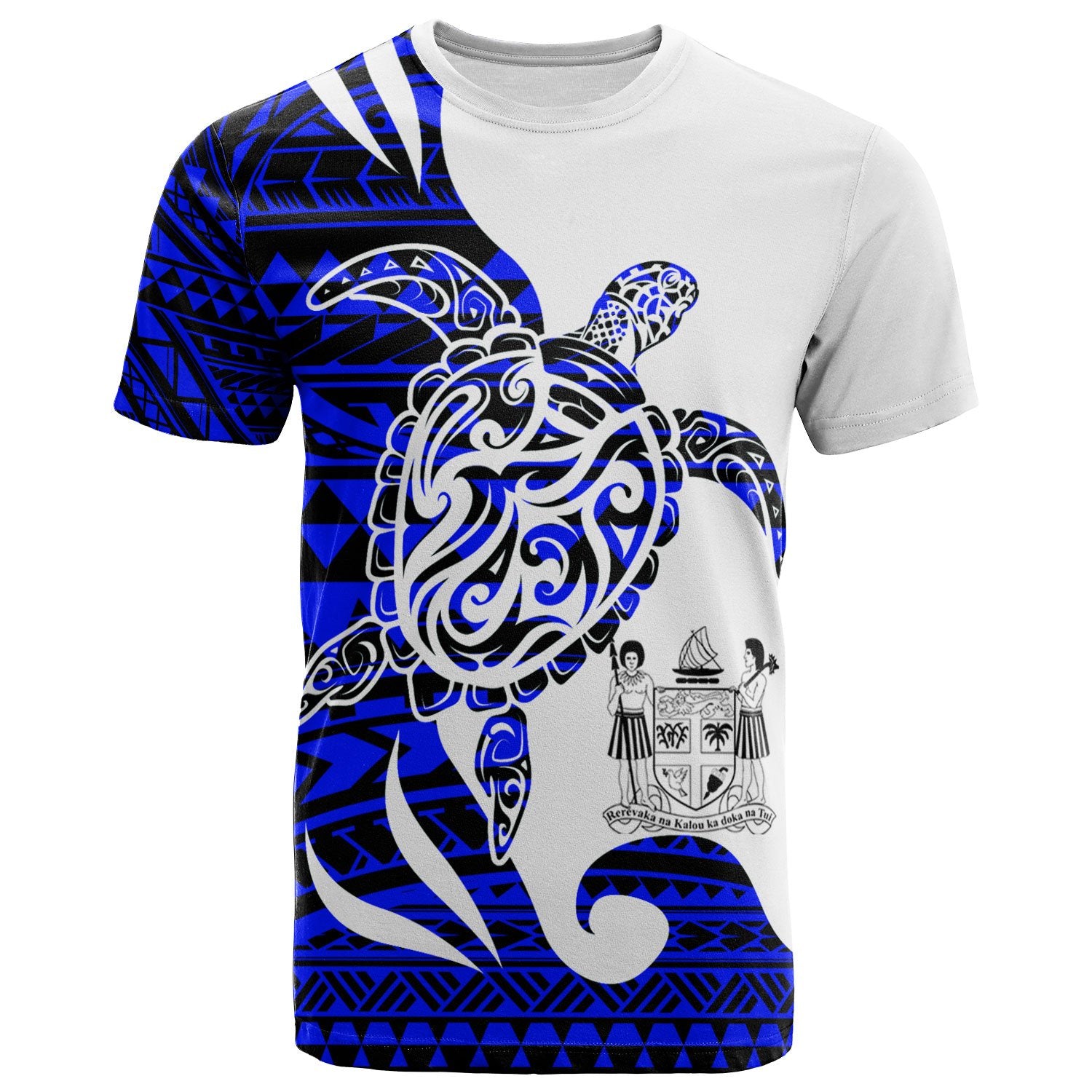 Fiji Custom T Shirt Mega Turtle Unisex Blue - Polynesian Pride