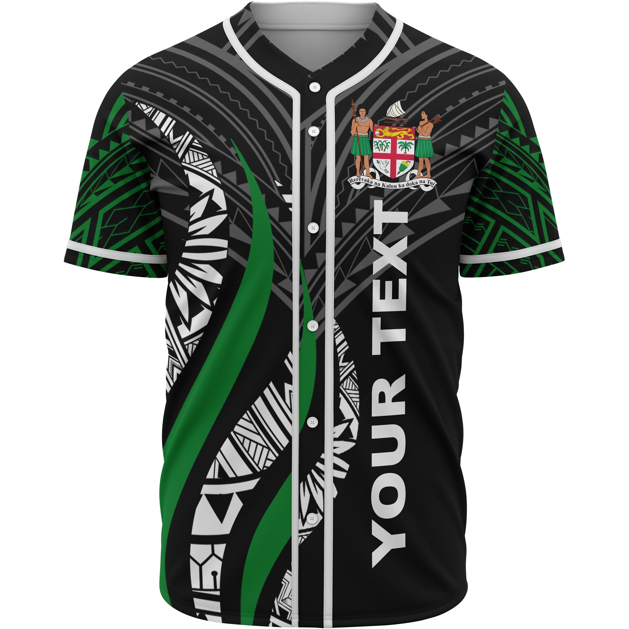 Fiji Polynesian Custom Personalised Baseball Shirt - Fiji Strong Fire Pattern Unisex Black - Polynesian Pride