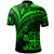 Fiji Polo Shirt Green Color Cross Style - Polynesian Pride