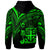 Fiji Zip Hoodie Green Color Cross Style - Polynesian Pride