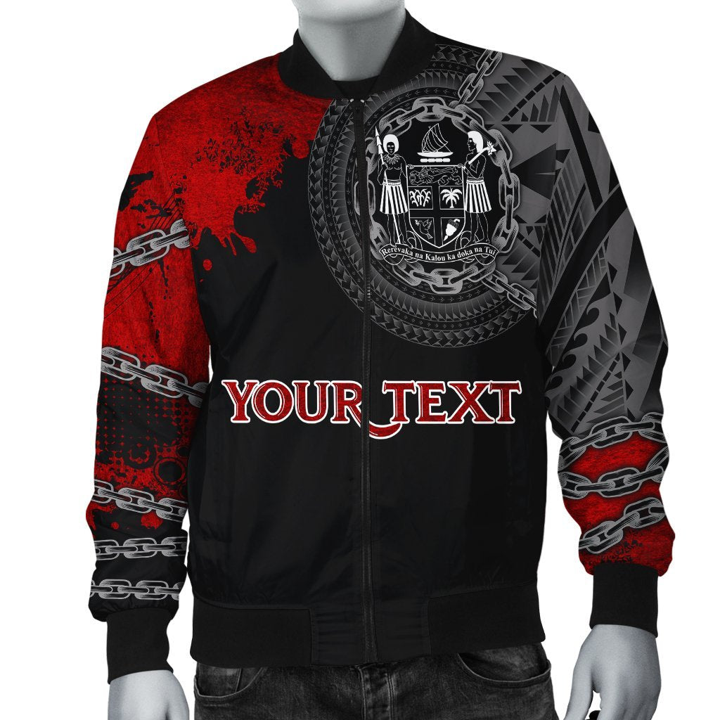 Fiji Polynesian Personalised Men's Bomber Jacket - Polynesian Chain Style - Polynesian Pride
