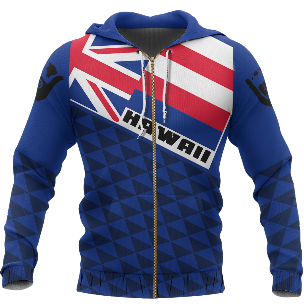 Hawaii Flag Zipper Hoodie - Polynesian Pride