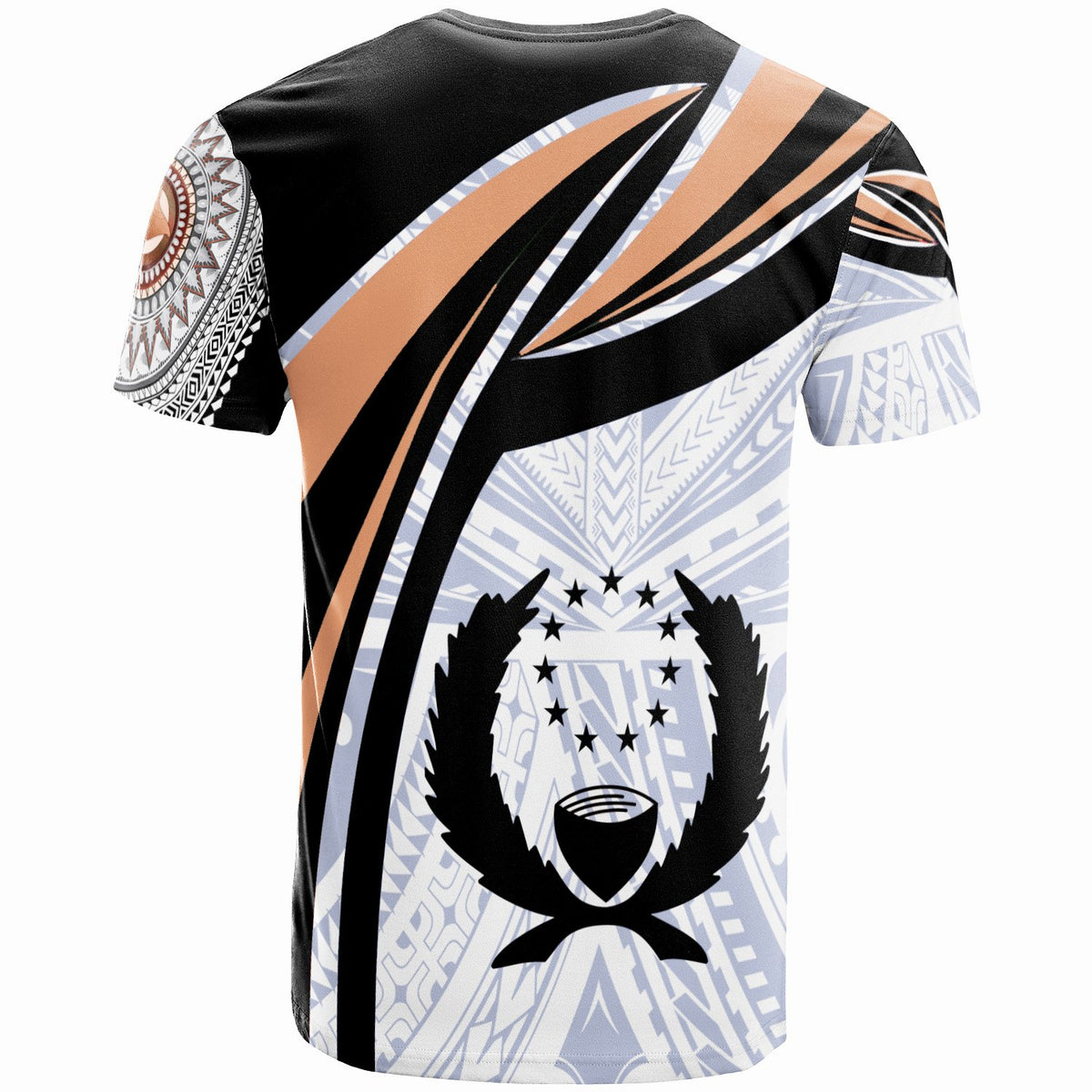 Pohnpei Custom T Shirts Micronesia Handicraft Black Brown - Polynesian Pride