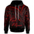 French Polynesia Hoodie Red Color Cross Style Unisex Black - Polynesian Pride