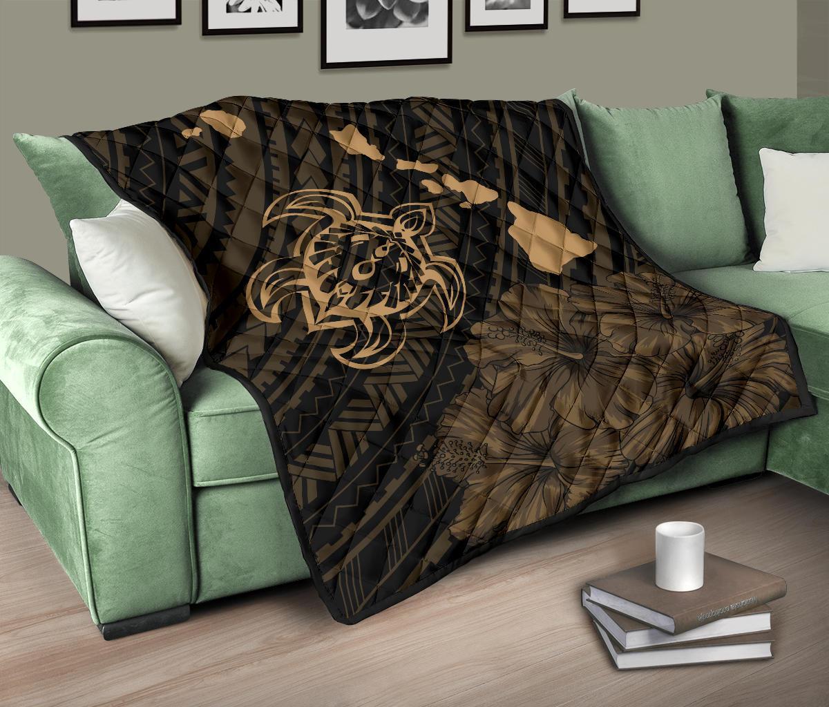 Hawaii Sea Turtle Is Swimming Toward Premium Quilt Gold - Polynesian Pride