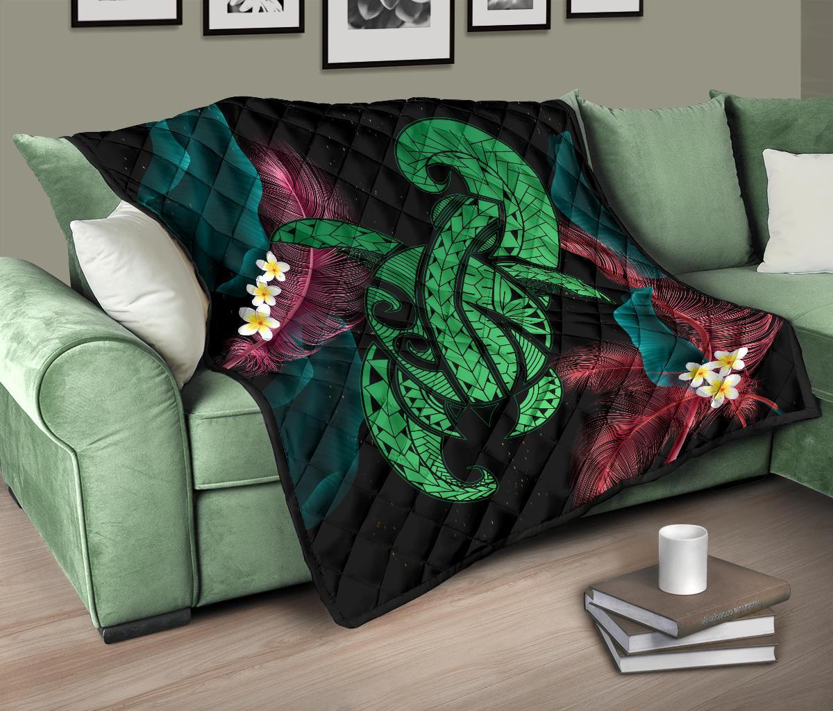 Hawaii Turtle Polynesian Tropical Premium Quilt - Ghia Style Green - Polynesian Pride