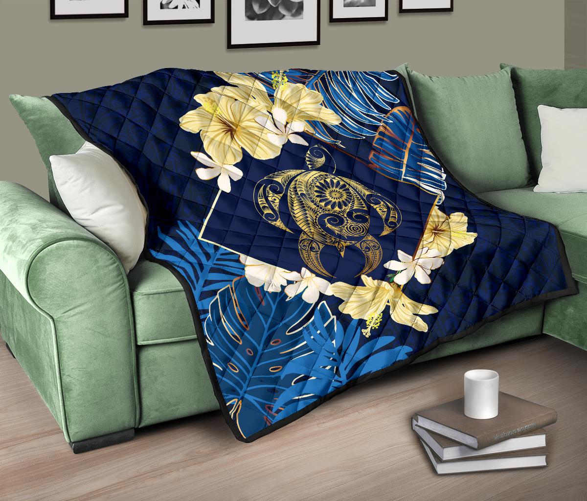 Hawaii Turtle Tropical Premium Quilt - Taha Style - Polynesian Pride