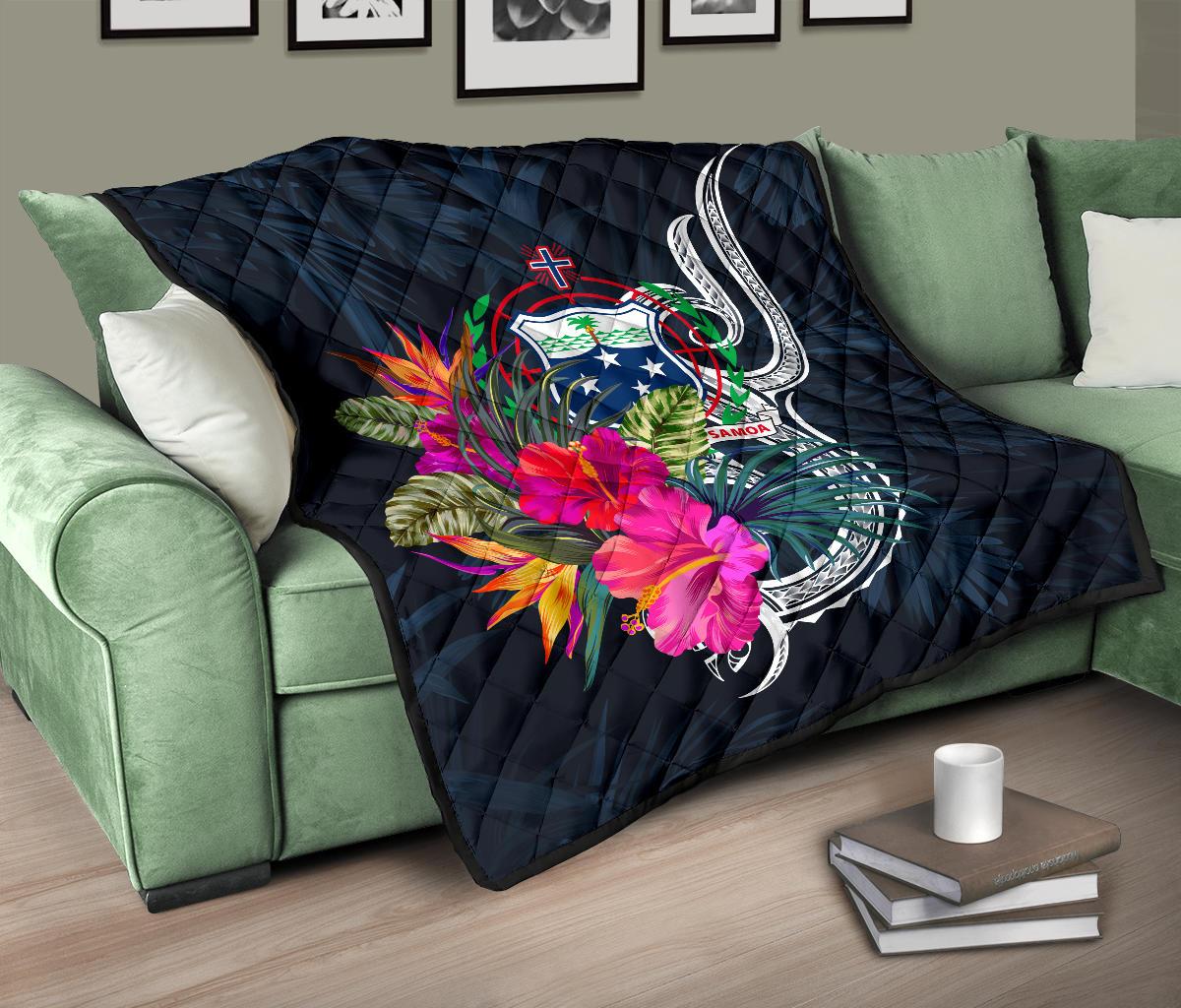 Samoa Polynesian Premium Quilt - Tropical Flowers - Polynesian Pride