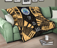 Federated States Of Micronesia Premium Quilt - Federated States Of Micronesia Seal Polynesian Gold Tattoo - Polynesian Pride