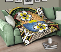 Hawaii Plumeria Pattern Limited Premium Quilt - Polynesian Pride