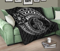 Polynesian Quilt - Polynesian White Seahorse Tattoo - Polynesian Pride