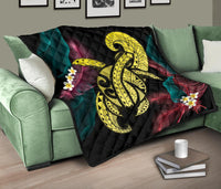 Hawaii Turtle Polynesian Tropical Premium Quilt - Ghia Style Yellow - Polynesian Pride