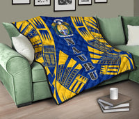Nauru Premium Quilt - Nauru Coat Of Arms Polynesian Yellow Tattoo - Polynesian Pride