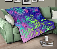 Hawaii Turtle Tropical Kanaka Maoli Premium Quilt - Yez Style - Polynesian Pride