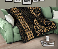 Hawaii Kakau Gold Polynesian Premium Quilt - Polynesian Pride