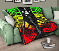 Austral Islands Premium Quilt - Austral Islands Flag Polynesian Reggae Tattoo (Black) - Polynesian Pride