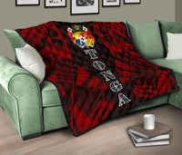 Tonga Premium Quilt - Tonga Coat Of Arms Polynesian Red Tattoo - Polynesian Pride